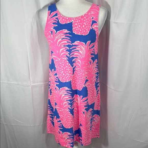 Lilly Pulitzer Pink and Blue Tropical Print Dress Size Small - Picture 1 of 8